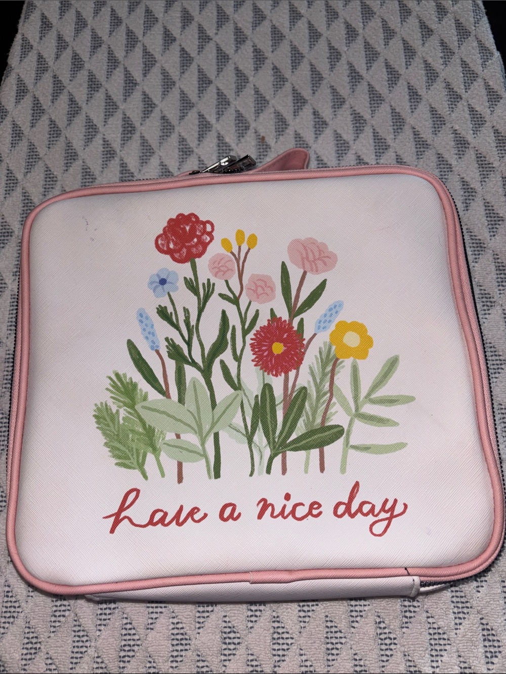 OCS Designs Floral Cosmetics Bag-Have A Nice Day